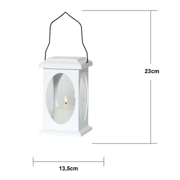 Lykta Flamme Vit fyrkantig 23 cm