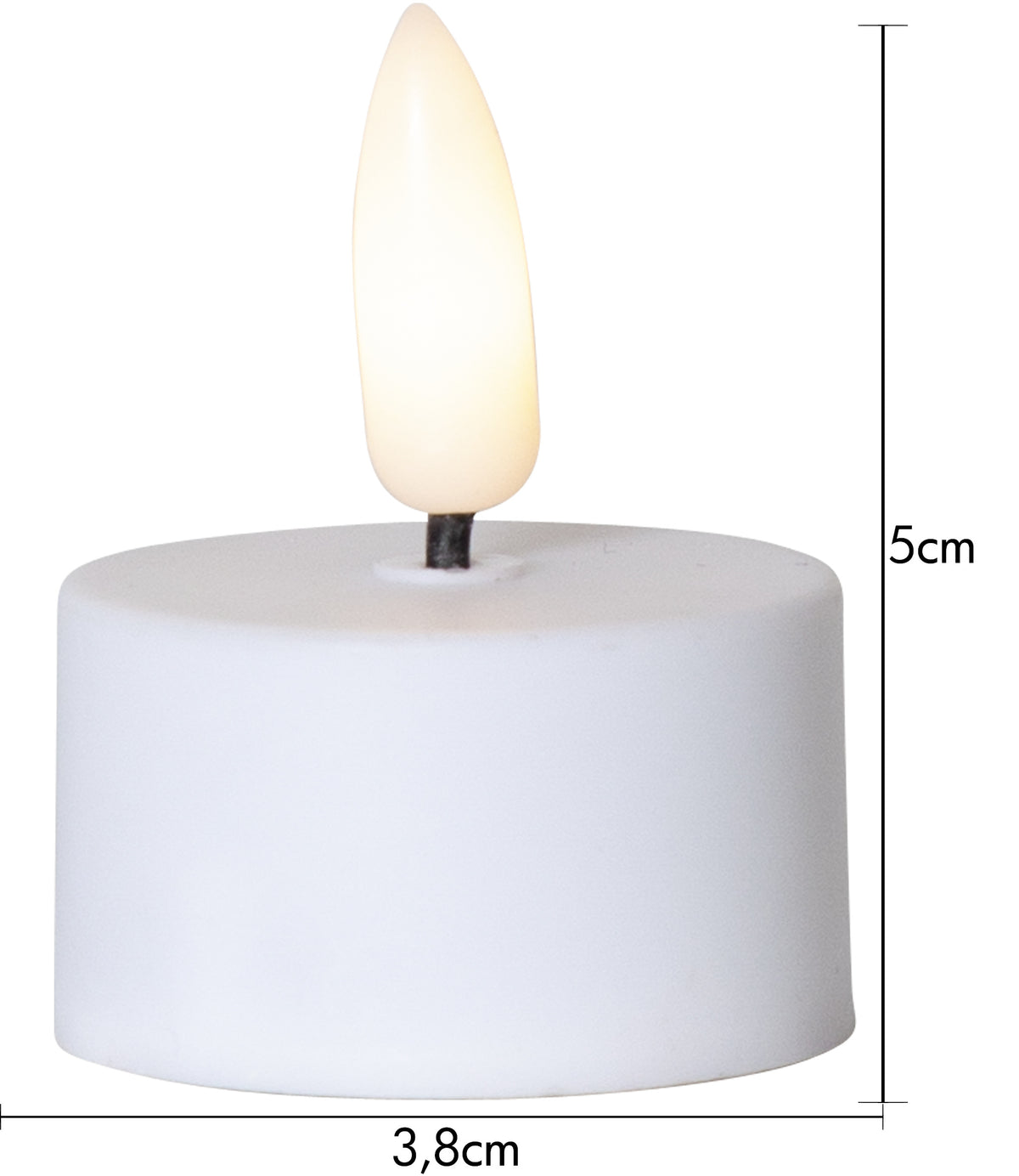 LED Värmeljus 2-pack Flamme Vit 3,8x5 cm