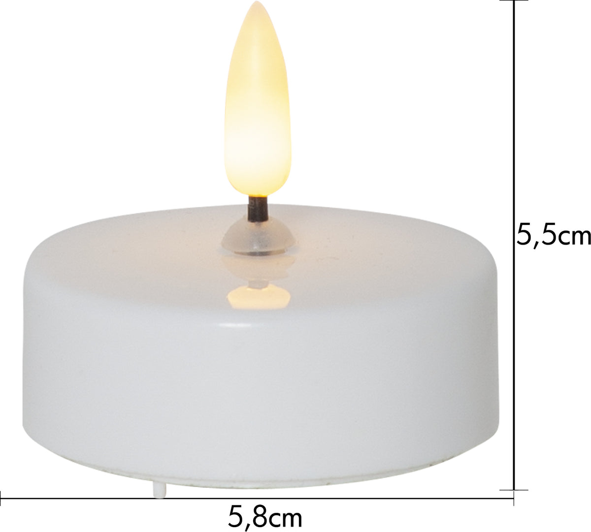 LED Värmeljus 2-pack Flamme Vit 5,8x5,5 cm
