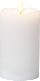 LED Blockljus Flamme Vit 7,5x14 cm