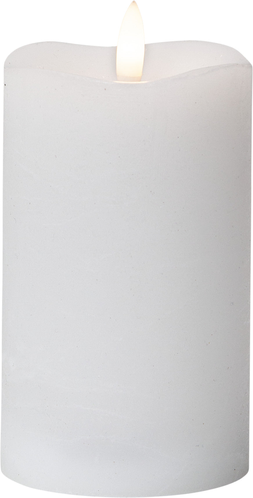 LED Blockljus Flamme Vit 7,5x14 cm