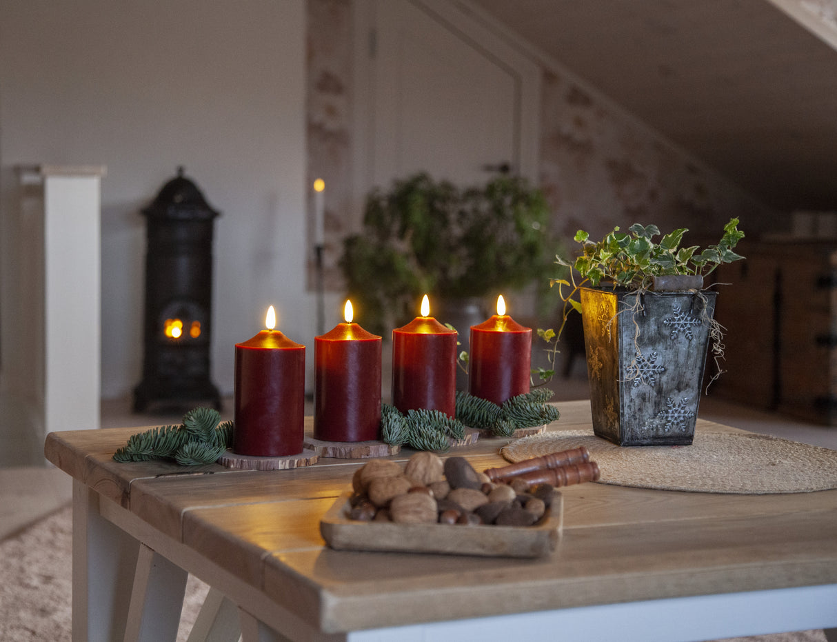 Blockljus LED 'Flamme' Röd H15cm