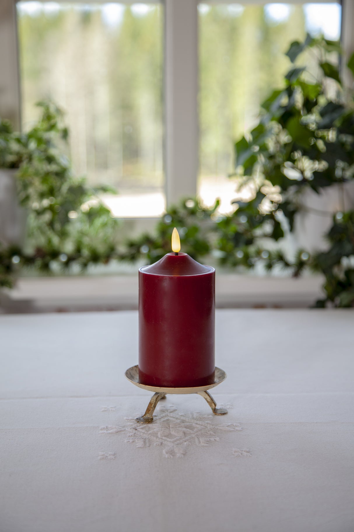 Blockljus LED 'Flamme' Röd H15cm