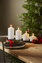 LED Blockljus 'Flame' Vit H15cm