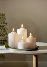LED Blockljus 'Flame' Vit H15cm