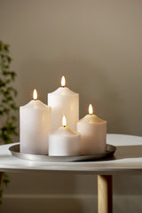 LED Blockljus 'Flame' Vit H15cm
