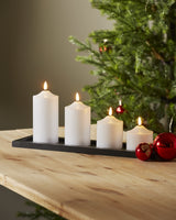 LED Blockljus 'Flame' Vit H15cm