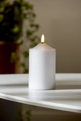 LED Blockljus 'Flame' Vit H15cm