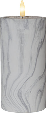 LED Blockljus Flamme Marble Grå 7,5x17,5 cm