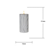 LED Blockljus Flamme Marble Grå 7,5x17,5 cm