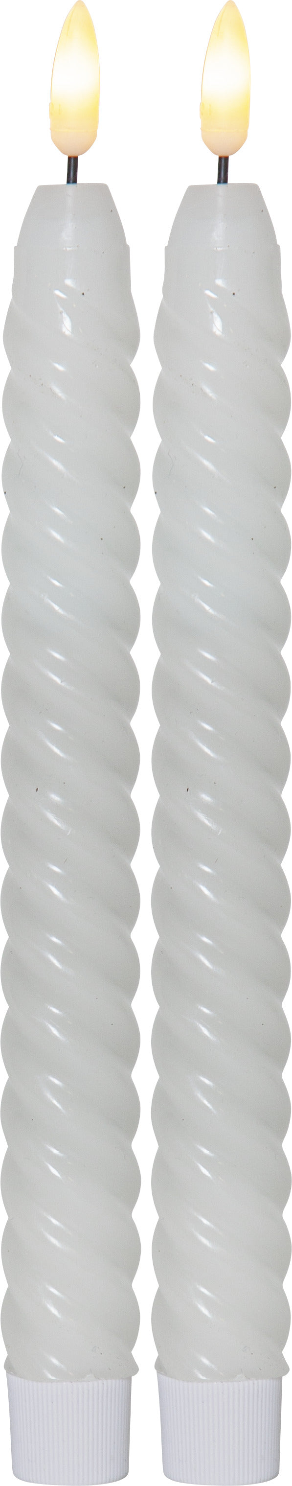 LED Antikljus 2-pack Flamme Swirl Vit 25 cm