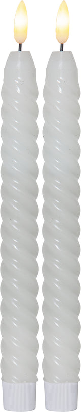 LED Antikljus 2-pack Flamme Swirl Vit 25 cm
