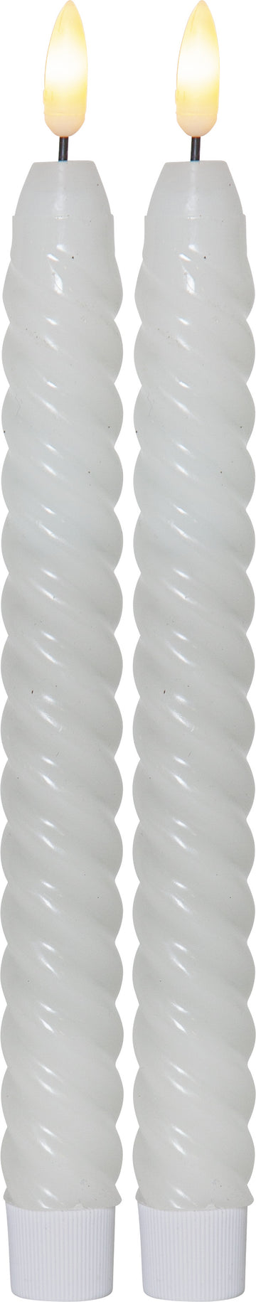 LED Antikljus 2-pack Flamme Swirl Vit 25 cm