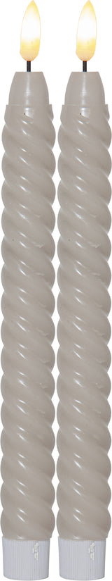LED Antikljus 2-pack Flamme Swirl Beige 25 cm