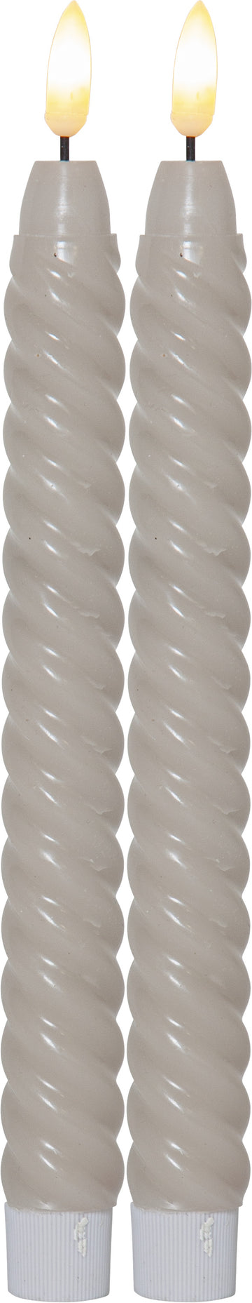 LED Antikljus 2-pack Flamme Swirl Beige 25 cm
