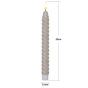 LED Antikljus 2-pack Flamme Swirl Beige 25 cm