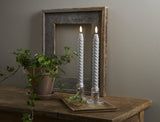 LED Antikljus 2-pack Flamme Swirl Grå 25 cm