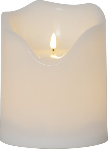 LED Blockljus Flamme Grand Vit 16x20 cm