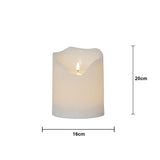 LED Blockljus Flamme Grand Vit 16x20 cm