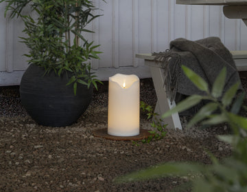 LED Blockljus Flamme Grand Vit 16x30 cm