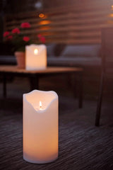 LED Blockljus Flamme Grand Vit 16x30 cm