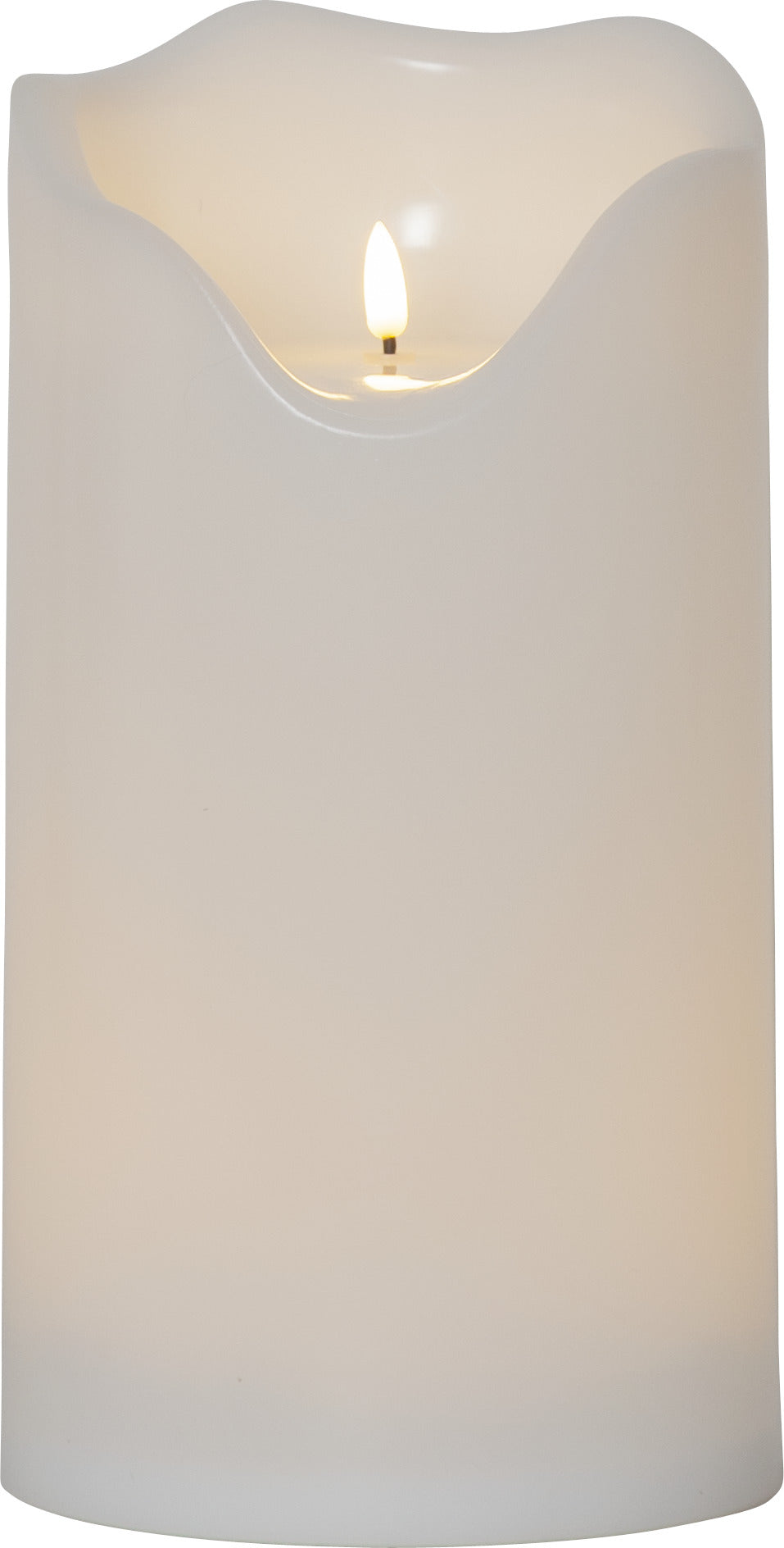 LED Blockljus Flamme Grand Vit 16x30 cm