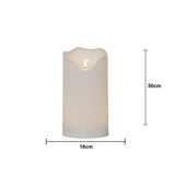 LED Blockljus Flamme Grand Vit 16x30 cm