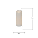 LED Blockljus Flamme Grand Vit 16x40 cm
