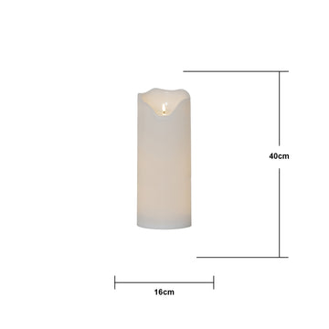 LED Blockljus Flamme Grand Vit 16x40 cm
