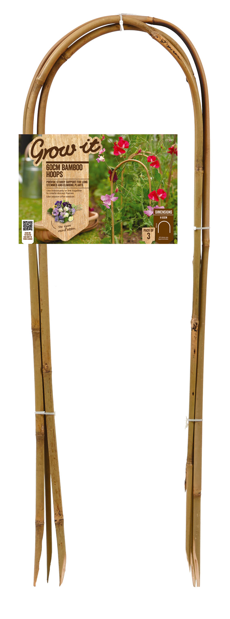Växtstöd Bambubåge 90cm - 3st