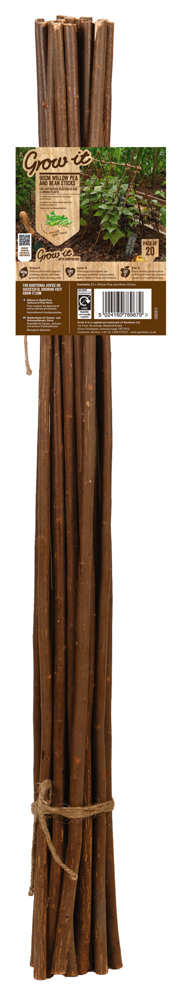 Växtstöd 'Willow Pea Stick' H90cm 20st