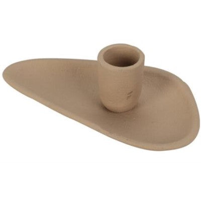 Ljusstake 'Shell' i metall - Beige