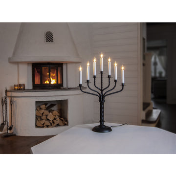 Ljusstake Bore Svart metall 7L