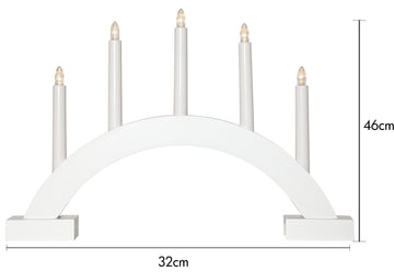 Ljusstake Abbe Vit båge B/O 5L