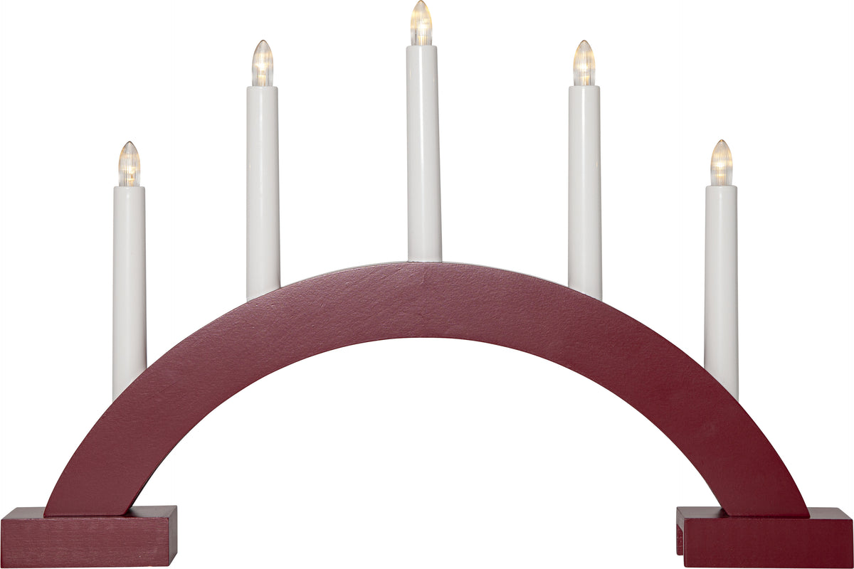 Ljusstake Abbe Röd båge B/O 5L