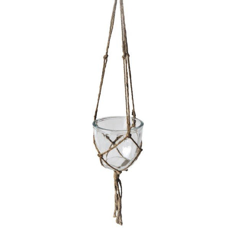 Hängande Ljuslykta med Jutenät D12cm