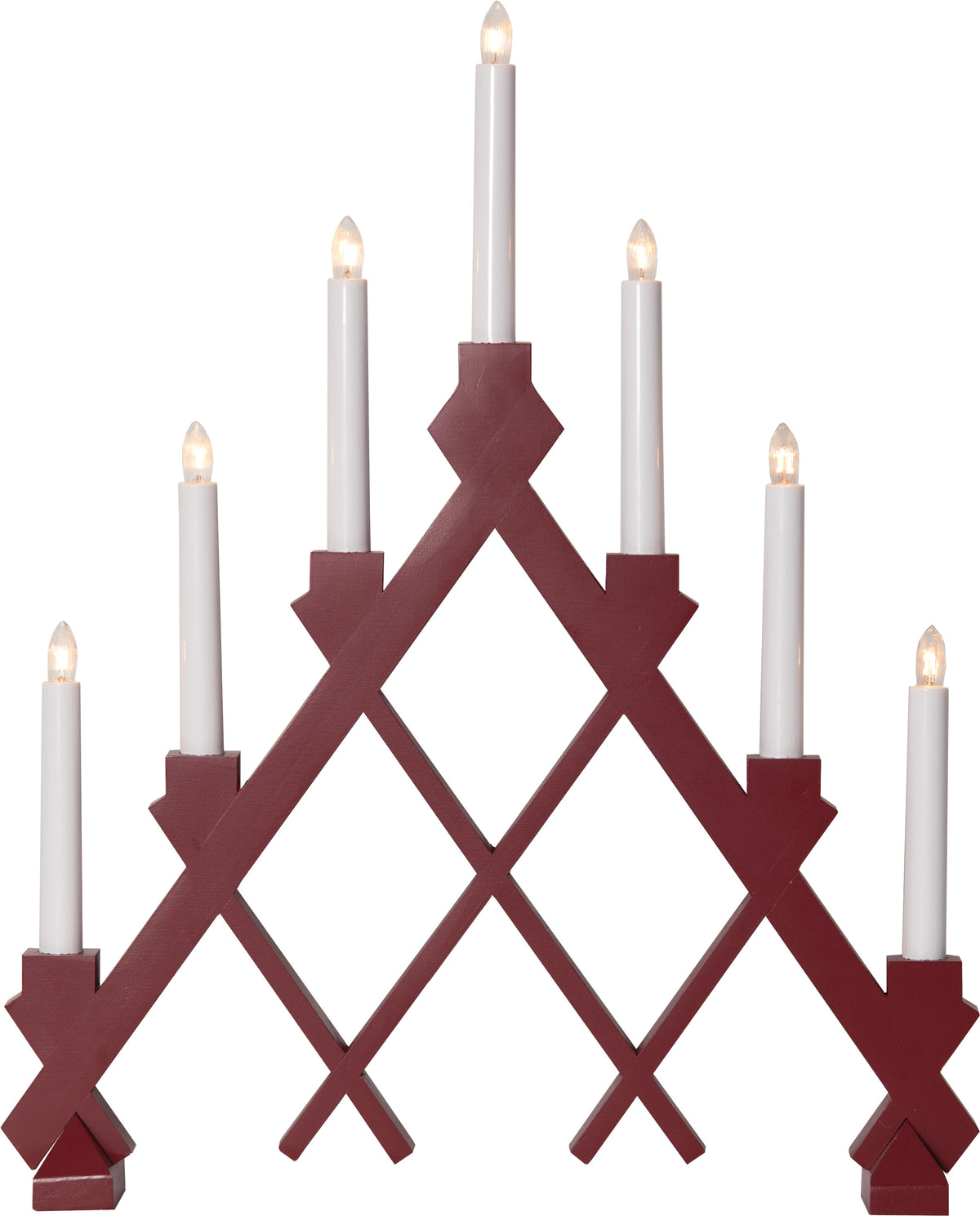 Ljusstake Rut Röd A-form