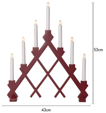 Ljusstake Rut Röd A-form