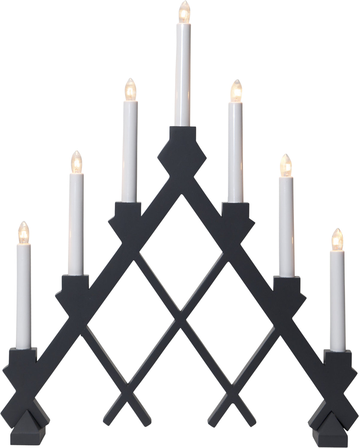 Ljusstake Rut Grå A-form 7L