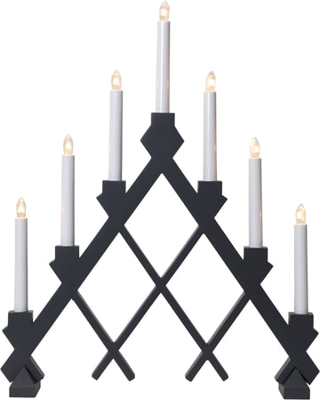 Ljusstake Rut Grå A-form 7L