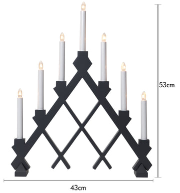 Ljusstake Rut Grå A-form 7L
