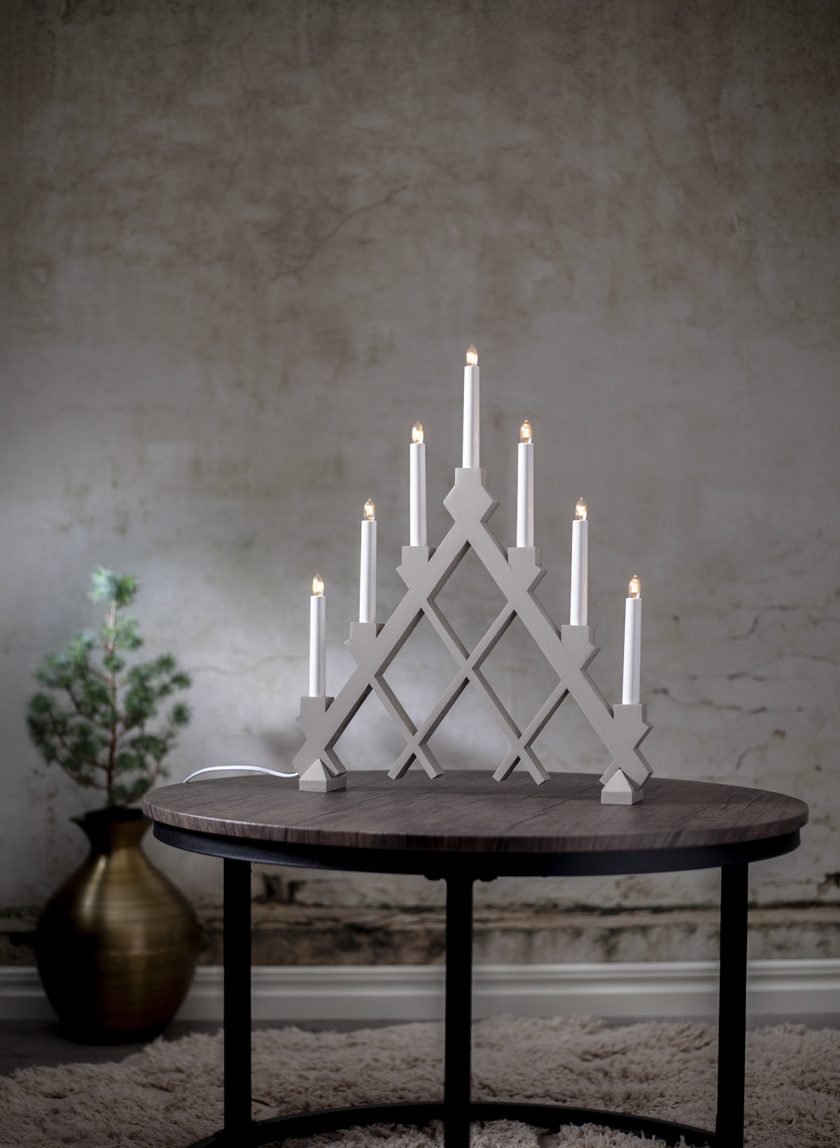Ljusstake Rut Beige A-form 7L
