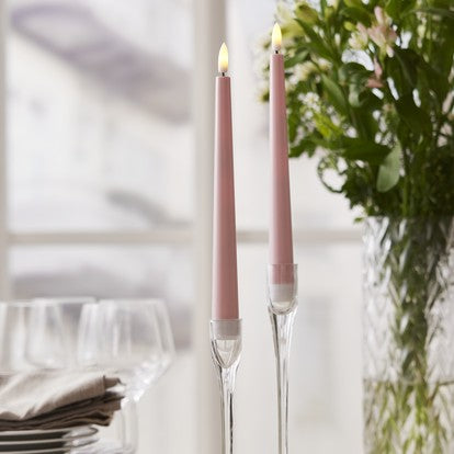 LED Kronljus 'Flamme Candy' Rosa 2-pack