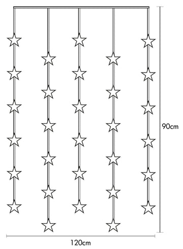Ljusgardin Star Curtain 90x120cm 30 L