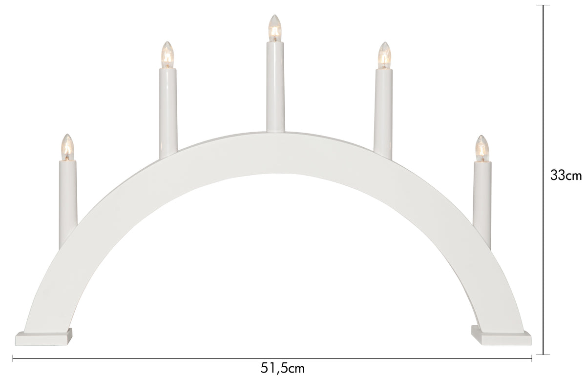 Ljusstake Albo Vit båge 5L