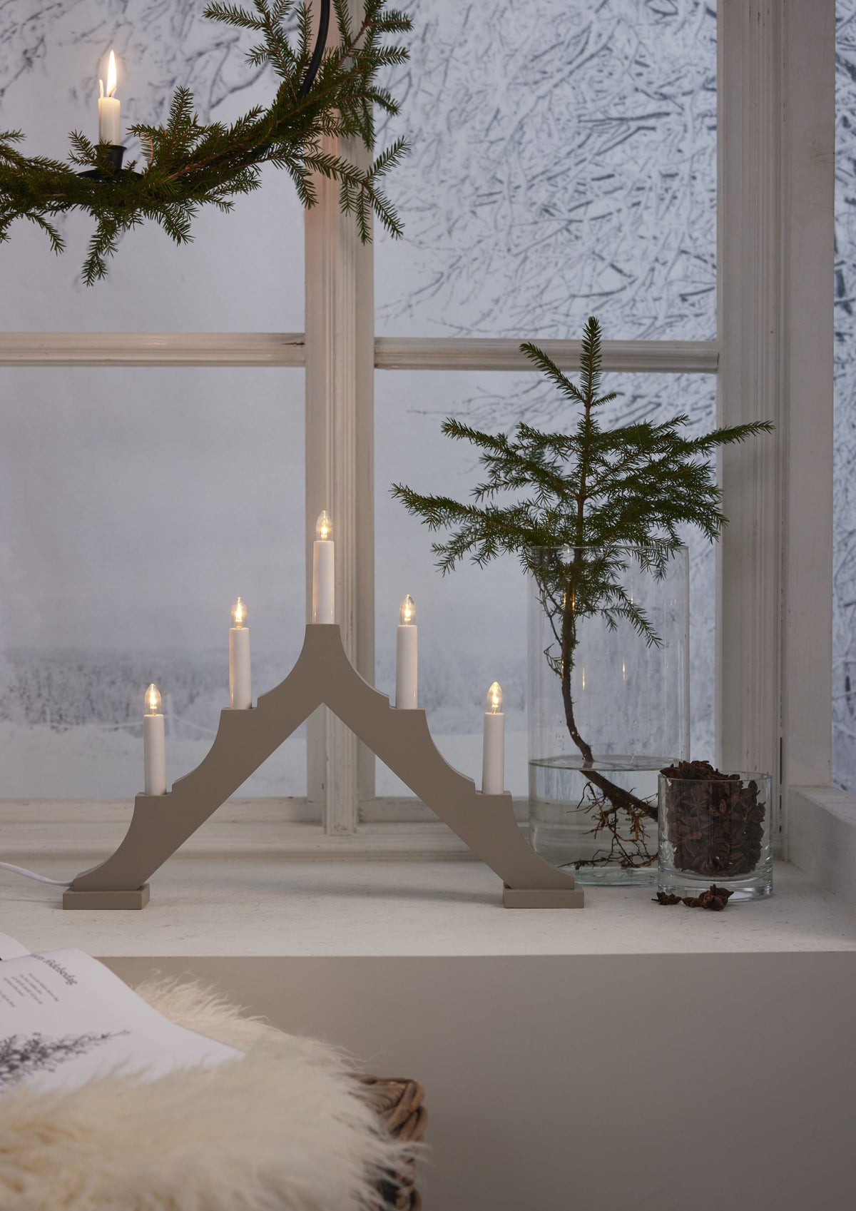 Ljusstake Alma Beige A-Form 5L