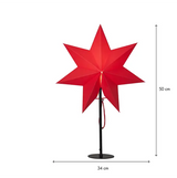 Stjärna på fot Mixa Röd 50cm