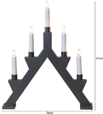 Ljusstake Zack Grå A-form 5L