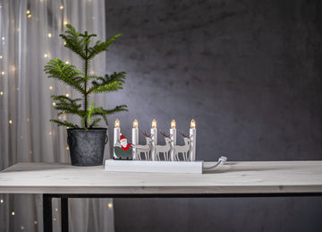 Ljusstake Julia Multi tomte m.renar 5L