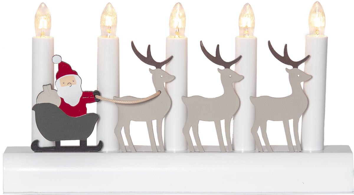 Ljusstake Julia Multi tomte m.renar 5L